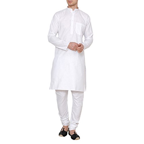 Kurta pyjama homme coton blanc vêtement indien khadi Royal Kurta L