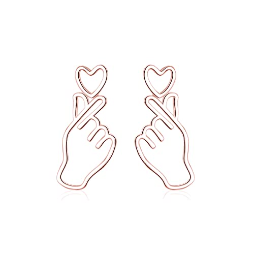 SLUYNZ 925 Sterling Silber Liebes-Herz-Ohrstecker für Frauen Mädchen Einzigartige süße Liebes-Herz-Ohrringe (Roségold) Cover