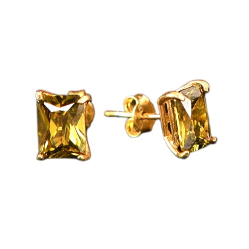 Boucles d'oreilles péridot naturel argent 925 doré, cadeau idéal femme