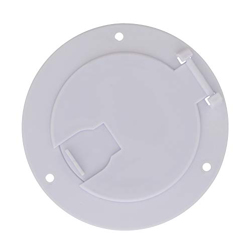 Dumble Deluxe Round Electric Cable Hatch for 30 and 50 Amp RV Electric Cord  RV Camper Electric Cord Cover, White