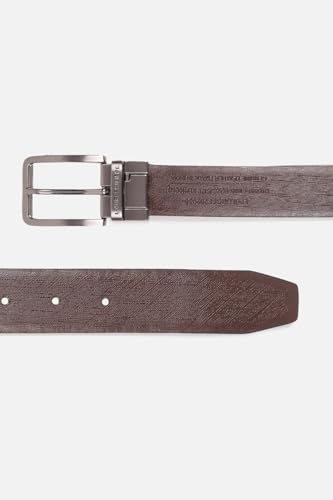 Image of Louis Philippe Men's 100% Italian Leather Shiny Nickel Buckle Formal Reversible Belt