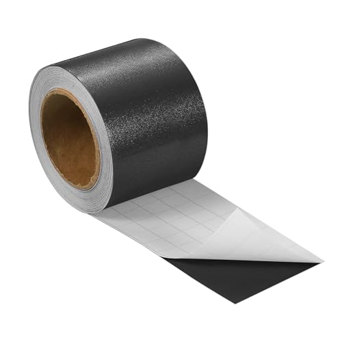 Image of uxcell Wood Grain Tape, 2 inch x33 Ft Self Adhesive Wood Grain Repair Patch for Baseboards, Doors, Floor Repair, Furniture Home Decor Pearl Black