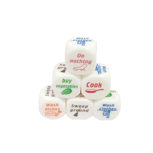 Ieron Dice 6pcs Dés Jouet Création de Règle Quotidienne Amusant