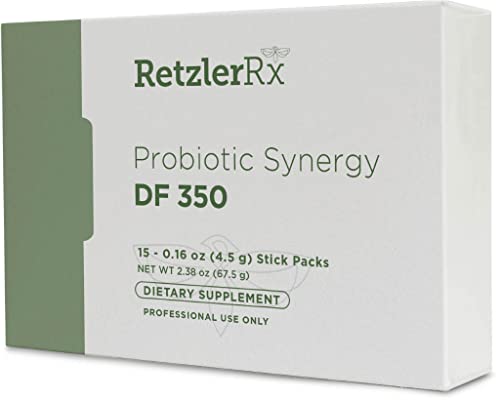 Probiotic Synergy DF 350 ® by Dr. RetzlerRx™ | 350 Billion CFU | High-Potency, Multispecies, Multistrain Probiotic | 15 Stick Packs | Pharmaceutical Grade