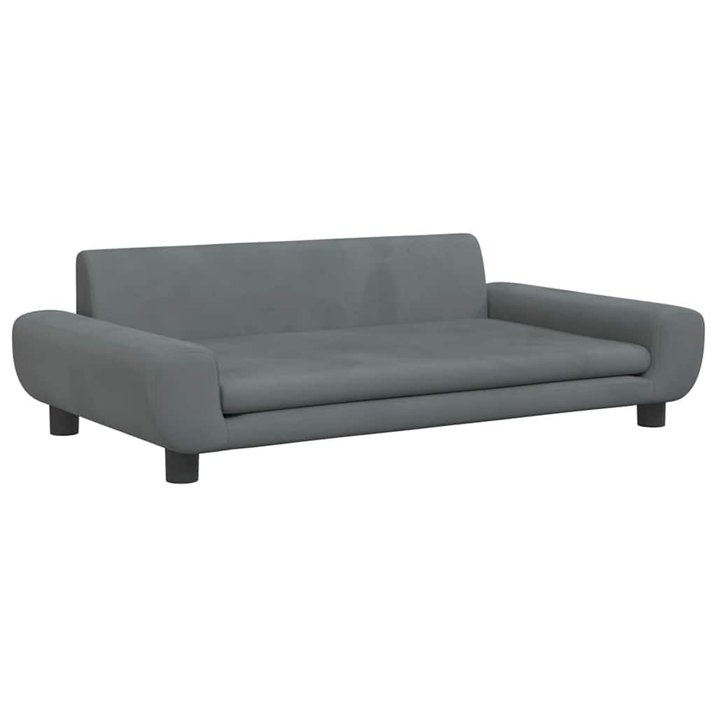 vidaXL Cama para Perros de Terciopelo Gris Oscuro 100x54x33 cm, sofá para Perros, Cama para Cachorros, Asiento para Perros, sofá para Mascota