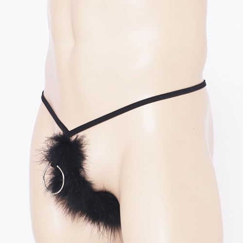 Ctreela MEN NAUGHTY BOXERS Men'S Furry G-String Bikini Thong Chastity Ring T-Back String Underwear Naughty Play Sex Outfits thumb #1