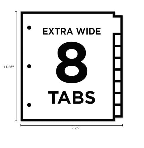 Avery 11223 Extra Wide Insertable Dividers,11-Inch x9-Inch ,8-Tab,Clear / WE Paper - Image 10