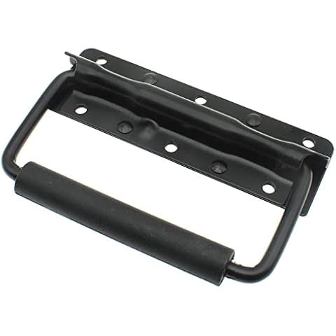 OZXNO 2 Pcs Spring Loaded Case Handle Heavy Duty Surface Mount Chest Handle for Flight Case Cabinet Garage Boat (4.88" × 3.15", Black) Cover