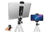 Owine iPad and iPhone Tripod Mount Adapter with Remote,Swivel Ball Head, Tripod Attachment for iPhone/iPad Tripod Mount,Perfect Universal Tripod Adapter, fits All Smartphone,iPad 1~9,iPad Mini/Air