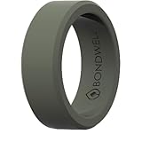 BONDWELL Silicone Wedding Ring for Men (Olive) Save Your Finger & A Marriage Safe, Durable Rubber Wedding Band for Active Athletes, Military, Crossfit, Weight Lifting, Workout 100% Guarantee (10)