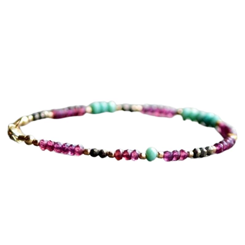 Bracelet en grenat et pyrite 3 mm LK_STACK_07722 pour homme et femme