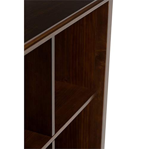 Simplihome Artisan Solid Wood 48 Inch X 57 Inch Transitional 12 Cube Storage In Russet Brown With 12 Shelves, For The Living Room, Study And Office #TOP4