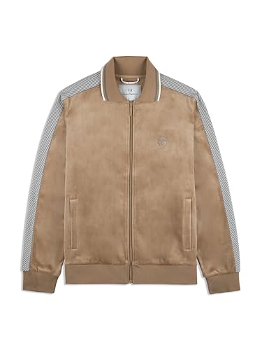 Sergio Tacchini Men's Maglia Velour Track Jacket- Humus