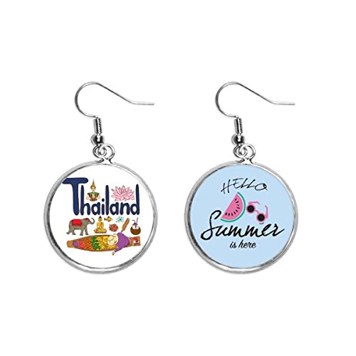 Pendientes de sandía con patrón de Tailandia ligeros y antialérgicos