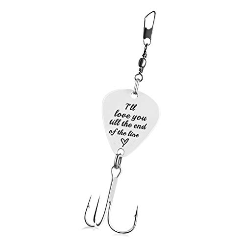 MUEEU Fishing Lure Engraved I Love You Till The end of The Line