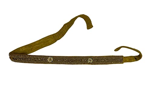 Karigar Fashion Wedding Collection Hip Belt Stone Finish Embroidery Kamarbandh Stretchable Kamarpatta Waist Belt Traditional Vaddanam for Women and Collage Girls Free size (Elastic, Hip BeltsD03)