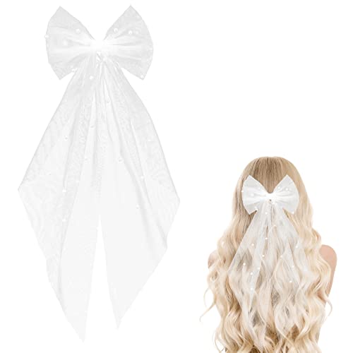 AYNKH Brautschleier Set Mit Haarspange & Handschuhen - Romantischer Hochzeitsschmuck