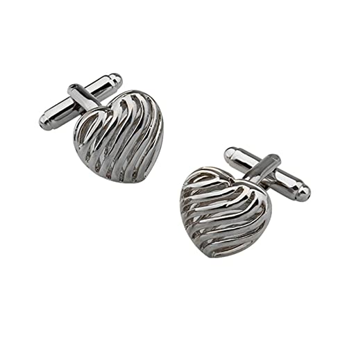 Mancuernillas Daesar para hombre en diseño corazón blanco miniatura 1