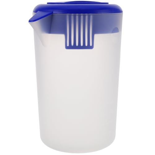 NIYANGLE Jarra de Plástico de Gran Capacidad 5 Litros Tapa Antipolvo, para Leche Fría y Agua, Escala Esmerilada, Adecuada para Restaurantes y Cocinas Profesionales
