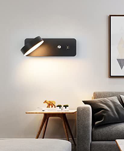 Aplique de pared LED con puerto de carga USB e interruptor integrado para pasillos 6