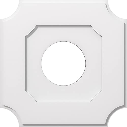 Image of Ekena Millwork CMP20LE-07000 Locke Architectural Grade PVC Contemporary Urethane Ceiling Medallions 20 inchOD x 7 inchID x 12 inchC x 1 inchP