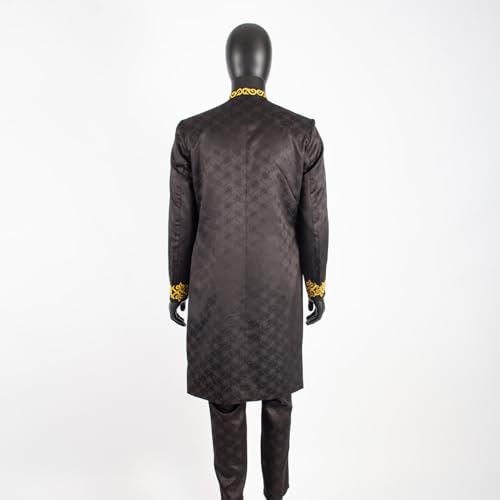 APTX African Suit for Men Dashiki Embroidery Jackets and Pants 2 Piece with Kerchief Slim Fit Formal Outfits Wedding4