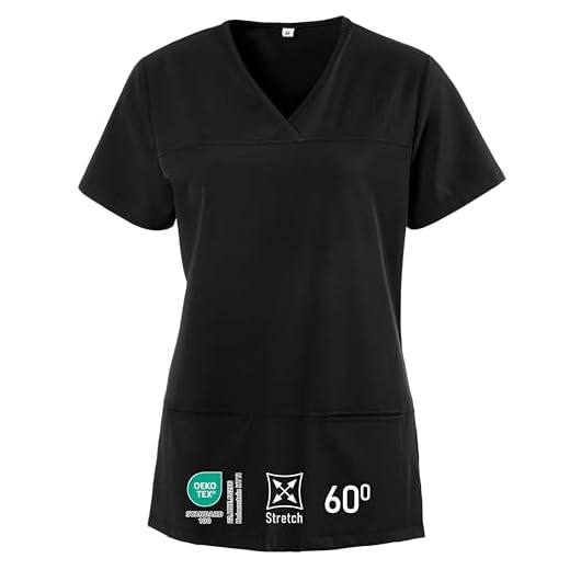 EXNER medizinischer Schlupf-Kasack X-Top, für Damen in Krankenpflege, Altenpflege, Kosmetik, Medizin, schwarz, Größe XL