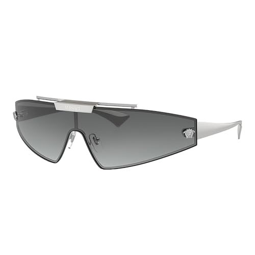 Versace VE 2265 100011 Silver Metal Shield Sunglasses Grey Gradient Lens