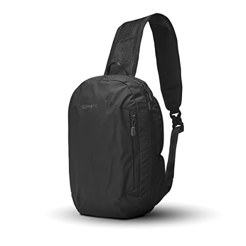 Gomatic Sac Bandoulière Pliable Navigator 6L – Sac Banane Unisexe, Sac à Dos Antivol Résistant à l'Eau, 5+ Poches de Rangement, Porte-Carte RFID & Organisation Tech en Mesh – Noir