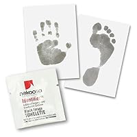Set Impronte Di Mano E Piede Per Neonati E Famiglia | 6 Colori A Dita Atossici | 5 Fogli, Pennello E Pennarello | Ricordo Di Nascita O Baby Shower
