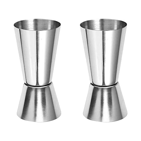 Jetisva Jigger Spirit Measures 25ml 50ml Pourer Double Drink Measures Stainless Steel Shot Measure Alcohol Measure Gin Measure Gift Set Cocktail Measure Cup for Bar Party Wine Whisky Cover