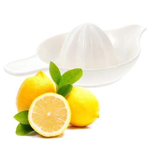 Toyvian Manual Ceramic Lemon Squeezer Handheld Citrus Juicer Kitchen Gadget for Home Utilisation, Portable Manual Juicer for Oranges and Lemons, Effortless Fruit Juice Press