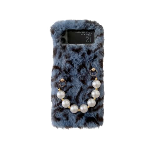 Fluffigt telefonfodral med leopardmönster för Galaxy Z Flip 4,5G