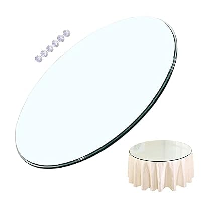 WORDFUN Table Top Premium Circular Glass, 16" 20" 24" Tempered Glass Table Top, Round Clear Circular Plate Glass, Replacement Protector Cover, Glass Coffee Table, Polished Edge