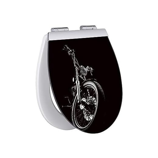 Primaster WC-Sitz mit Absenkautomatik Motorrad weiß Beleuchtung Toilettensitz