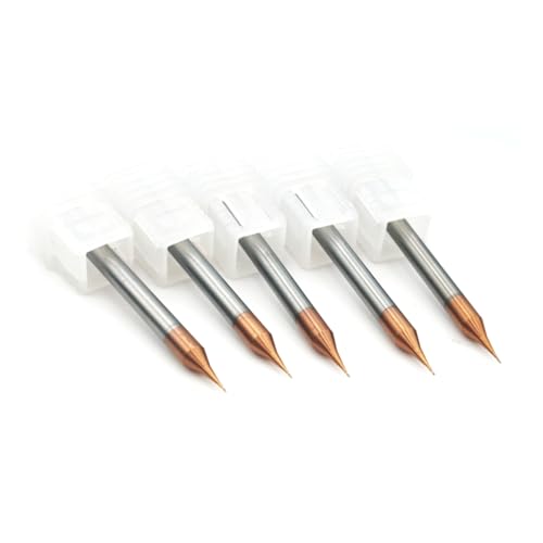 Image of 5pcs /Package HRC60 2Flutes Micro Carbide Flat End Mill Square end Mill CNC Cutting Tools for Metal Shank Diameter 4mm (5pcs, Cutting Diameter 0.4mm)