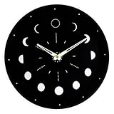 Horloge murale avec phase de lune : utilisant un matériau en de première qualité et sûr et une finition soignée offrir une utilisation pratique et pratique, horloge murale en forme de lune