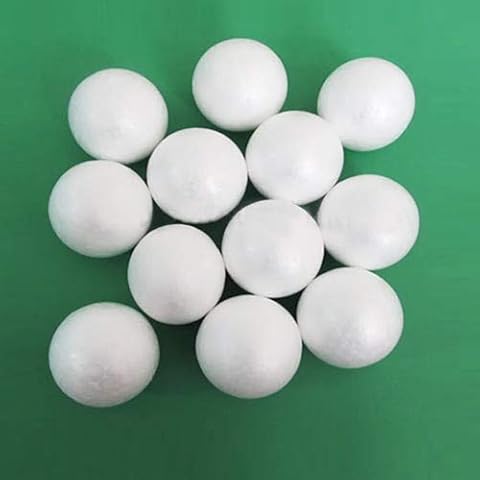 Remorui 10 Pcs Styrofoam White Foam Balls Creative DIY Craft Round Ball Spheres Ornament for Christmas, School Projects, Wedding 5 cm Cover