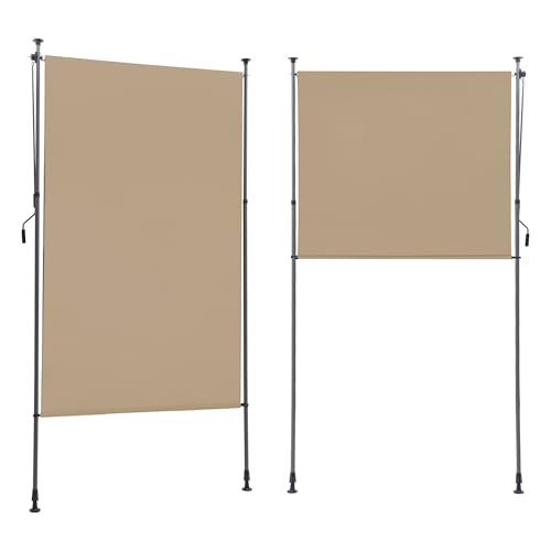 【Gebraucht - Wie neu】 Senkrechtmarkise Balkon außen ohne Bohren, 150x310cm Vertikalmarkise...