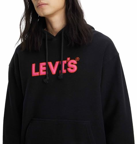 Levi's Herren Relaxed Graphic Sweatshirt Hoodie Kapuzenpullover,Headline Logo Po Caviar,M – Ansicht 4