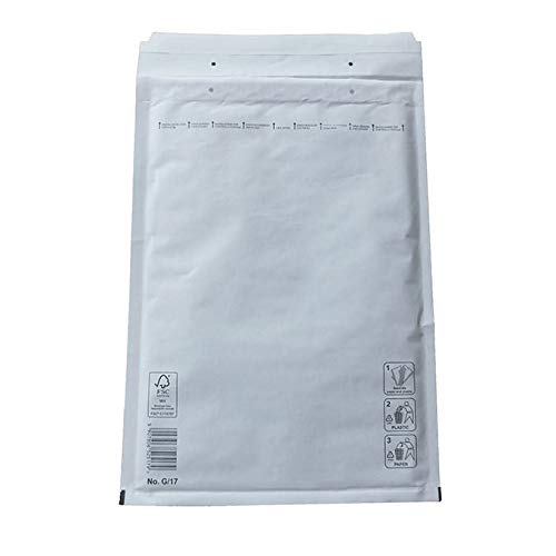 500 Sobres acolchados Blancos 230x340mm Mod. 17/G.Cierre por tira auto-adhesiva. Sistema Peel & Seal.