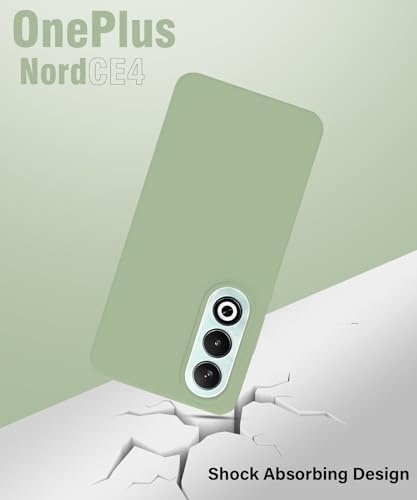 Image of LIRAMARK Liquid Silicone Soft Back Cover Case for OnePlus Nord CE4 5G (Mint Green)
