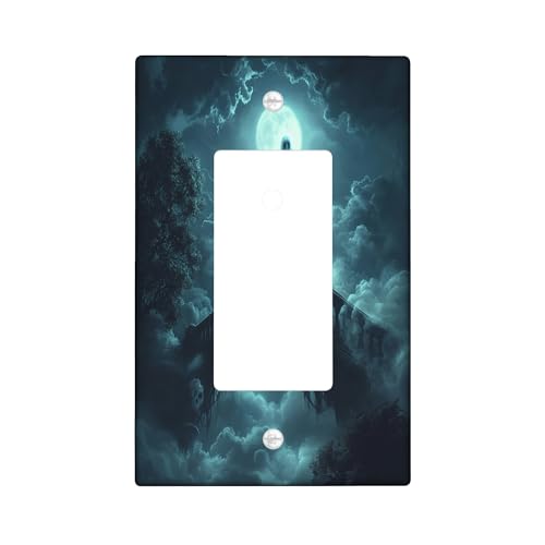 Placa decorativa para interruptor de luz de fantasmas de Halloween, 1 banda, basculante individual, placa frontal eléctrica para cocina, baño, decoración de cubierta de interruptor fantasma