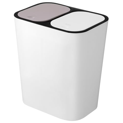 Caneca de basura dual con tapa 15L para cocina miniatura 4