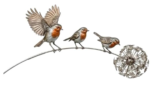 Robin Garden Stake,Metal Robin Garden Ornament, Waterproof Garden Robin