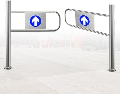 Automatic Metal Swing Gate for Entrance Security, Heavy-Duty Rebound Design, One-Way Closure, Commercial Grade Push-Only Door (130 x 100 cm)