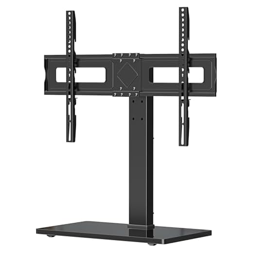 Universal TV Stand, Swivel TV Stand Base Fits Most 37 to 70 Inch LCD LED Screens, 9 Levels Height Adjustable Table Top TV Stand with Tempered Glass Base, Holds up to 88lbs, Max VESA 600x400mm