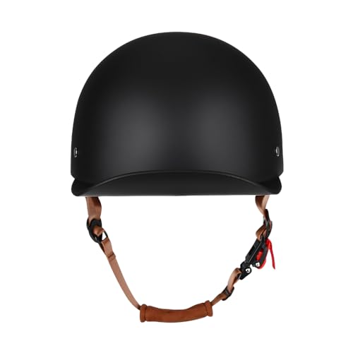 Woljay Vintage Open Face Motorcycle Helmet with Pull-down Lens & Baseball Cap - DOT Certified (Matte Black, Medium)