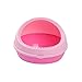 Baoblaze Semi Enclosed Cat Litter Box Kitten Sandbox Durable Easy Cleaning Pet Bedpan Cat Litter Toilet, Pink