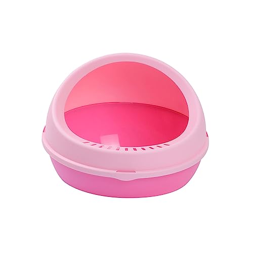 Baoblaze arenero semiabierto grande para gatos color rosa